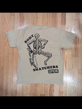 Supreme Body Snatchers Skeleton Graphic Tee - Tan/Black Size Large